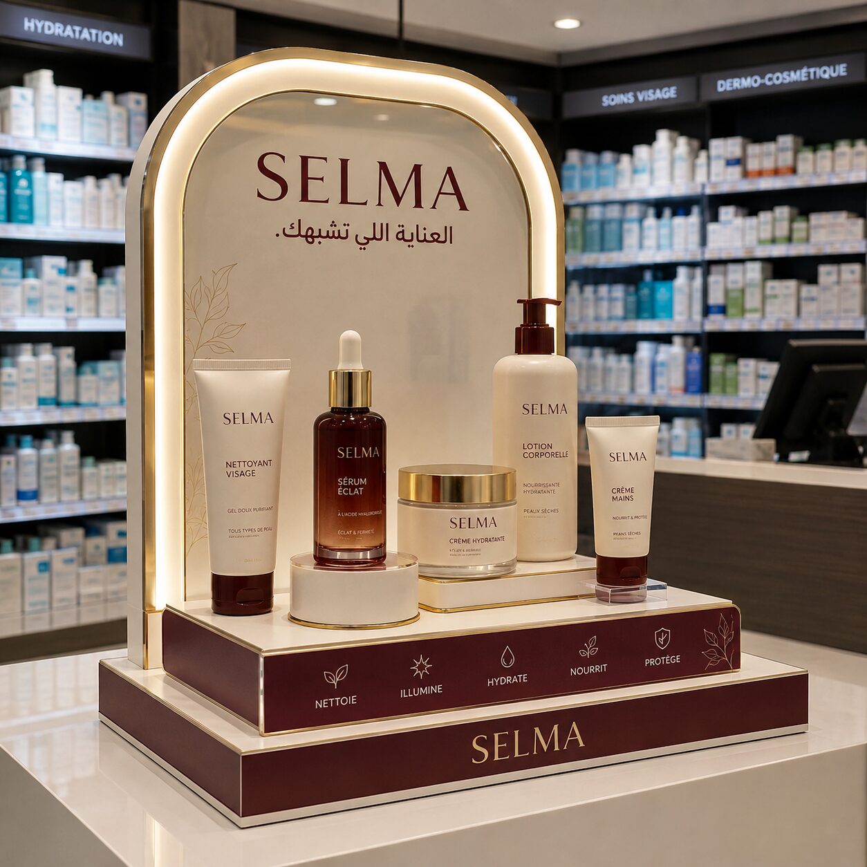 Présentoir PLV Selma — Brand Up Algérie