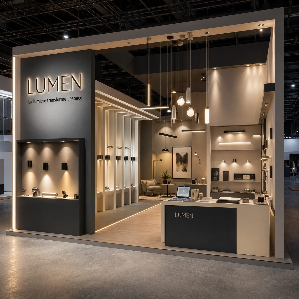 Stand d'exposition — Structures et comptoirs professionnels