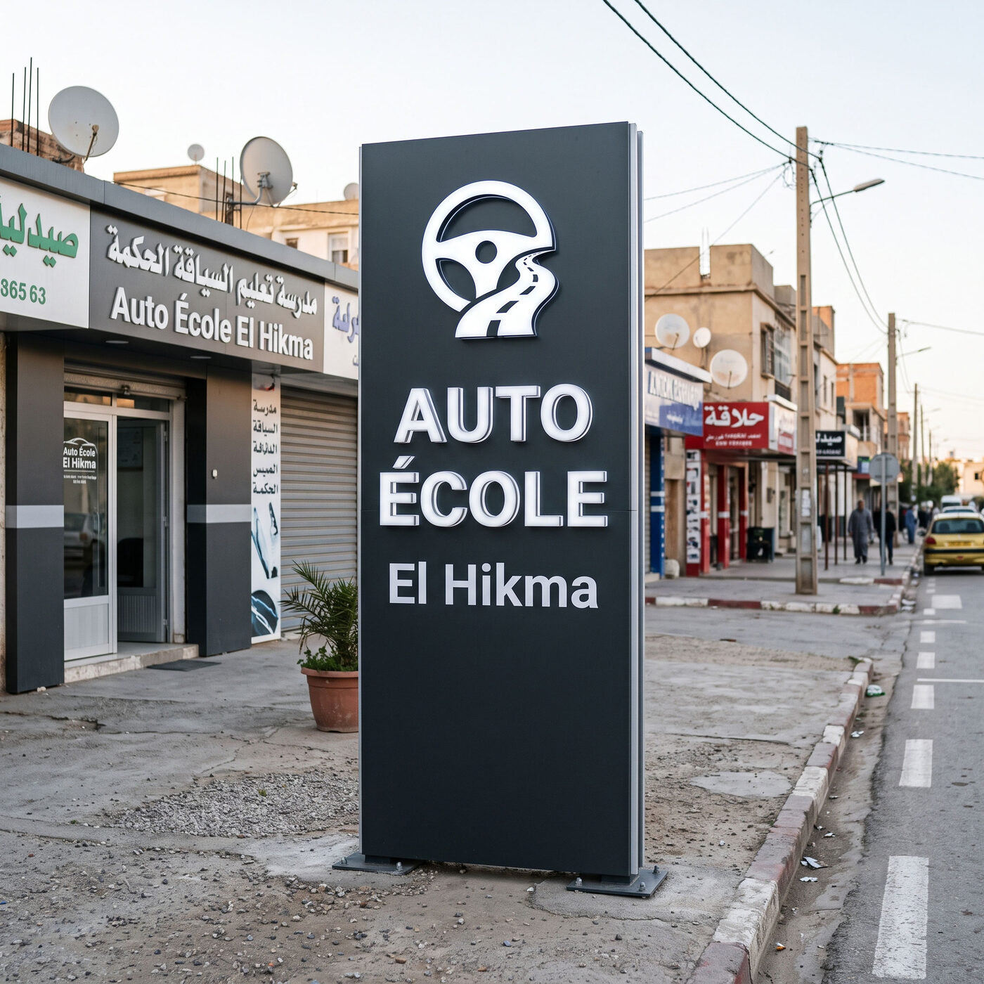 Totem publicitaire pour auto-école — Brand Up Algérie