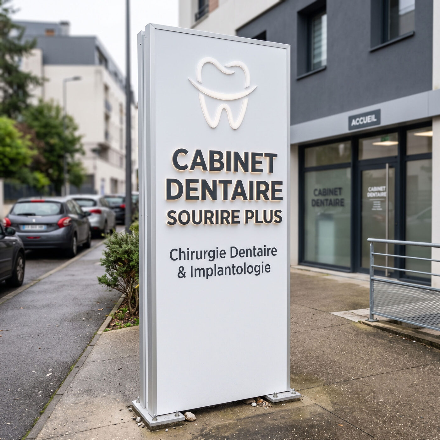 Totem publicitaire pour cabinet dentaire — Brand Up Algérie