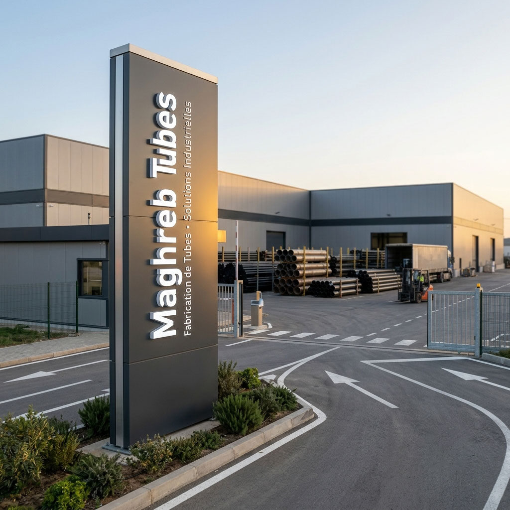 Totem publicitaire pour fabricant de tubes industriels — Brand Up Algérie